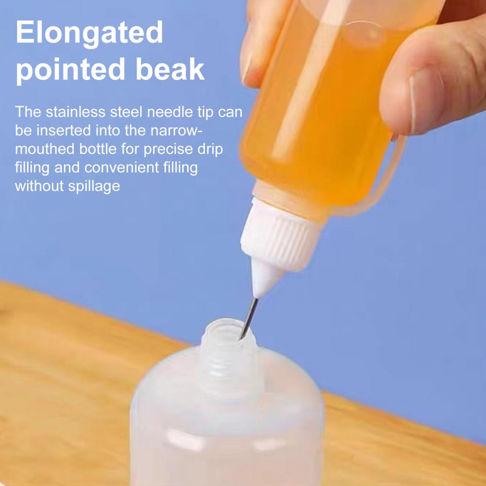 10 Pezzi 5/10/20/30/50/100ML Applicatore con Punta a Ago Contagocce Liquido Riempimento Flaconi Colla Flacone Colla con Punta a Ago per Artigianato Fai da Te Lubrificatore
