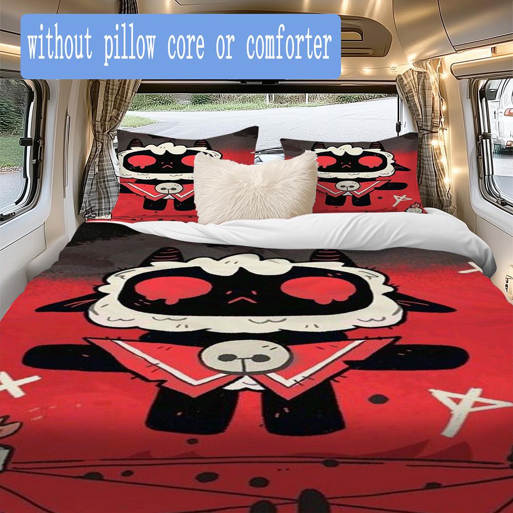 Cute Crying Lamb Pattern Bedding,Quilt Set Quilt Cover Pillowcase Home Birthday Gift (1*duvet cover+2*pillowcase,without core)ZSJT0917277