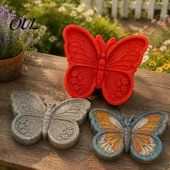 Handmade Garden Ornaments Stepping Stone Mold, Plastic Sunflower/Butterfly/Bee/Pumpkin/Snowflake/Mushroom/Fairy Paver Molds, Reusable Concrete Outdoor