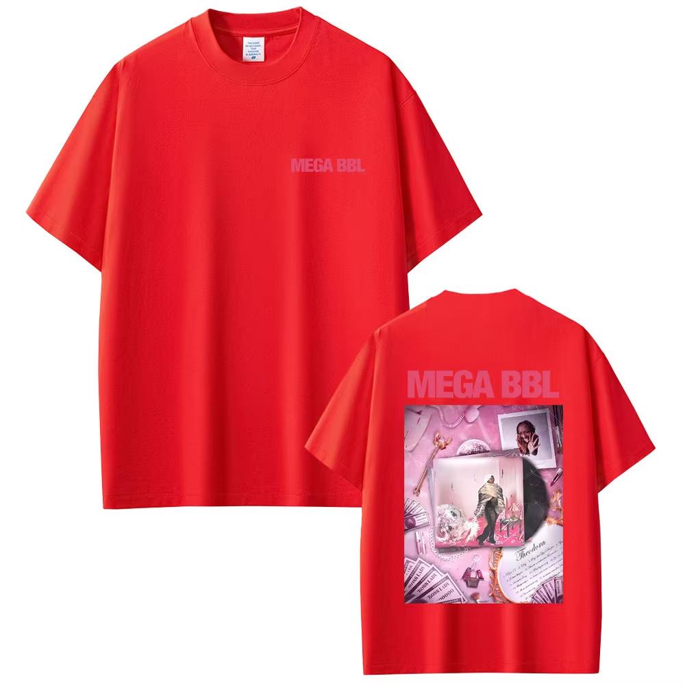 Rapper Theodora Mega Bbl Album Grafik T-Shirts Herren Damen Lässig Vintage Baumwoll-T-Shirt Unisex Hip Hop Mode Popmusik T-Shirt