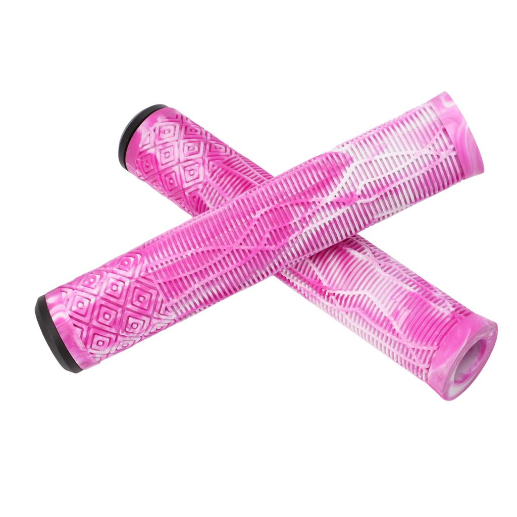 MTB Bicycle Grip 22.2mm TPE Rubber Handlebar Cover Soft Antislip Handle Grip with Lock Bar EndPink