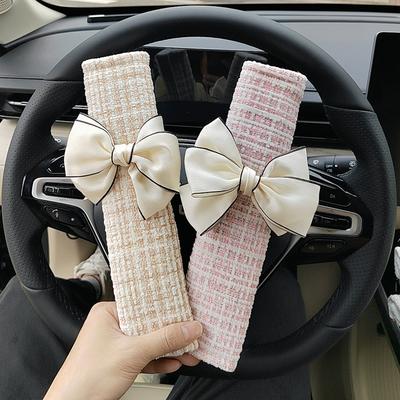 1PC  Flower Shoulder Protector Cartoon Creative Car Seat Belt Shoulder Protector Interior Accessories Princess Bow Decor