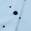 Chemise décontractée à pois pour femmes, simple boutonnage, coutures à revers, manches longues, ample en mousseline de soie