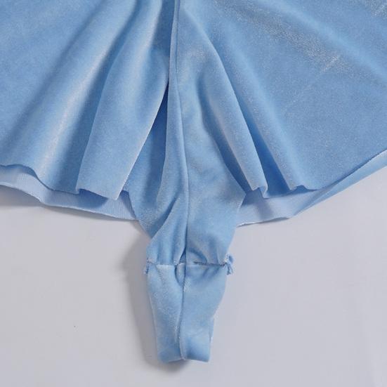 Ruffle V Waist Γυναικείο Σορτς Μονόχρωμο Χαμηλόμεση Φαρδύ Μίνι Σορτς Γυναικεία Ρούχα