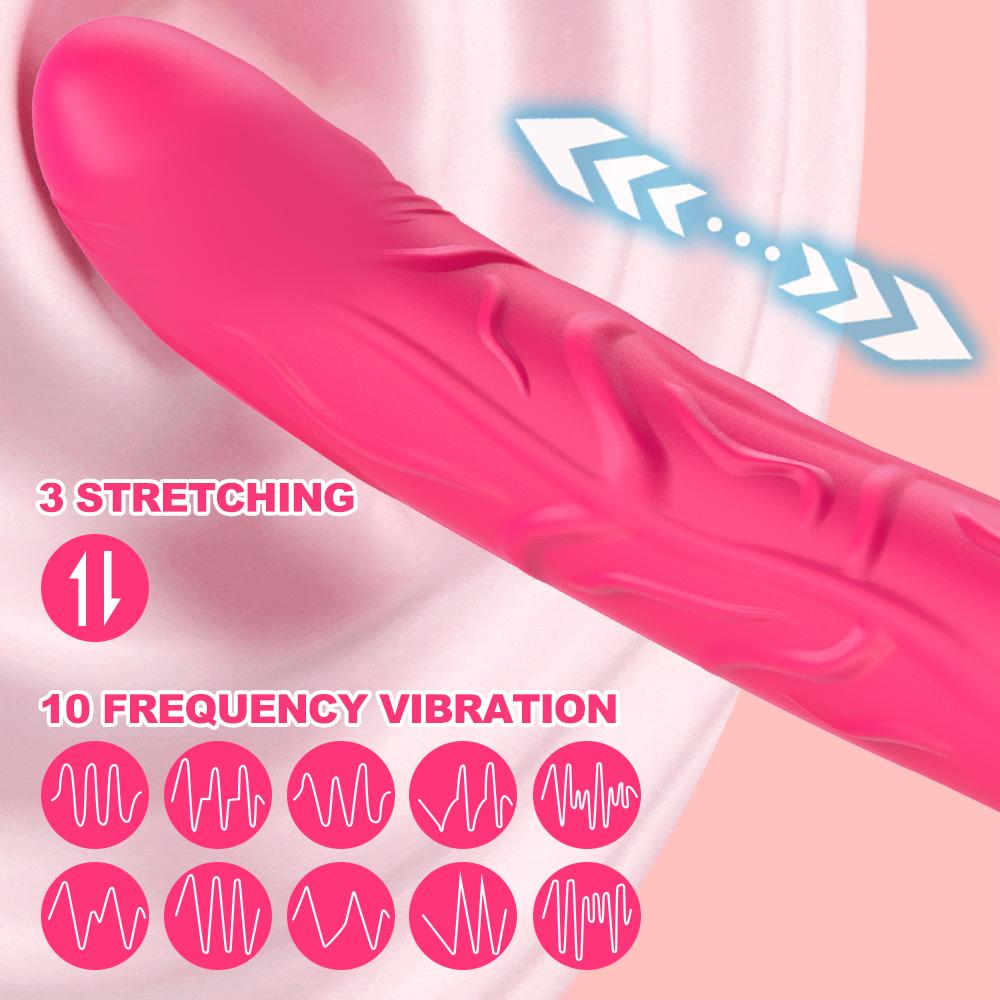 Thrusting Vibrator For Women Dildo Telescopic Vibrating G Spot Vagina Massage Wand Clitoris Stimulator Adult Female Sex Toy