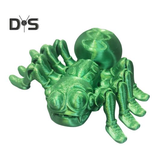 

Модель паука, 3D-печатная игрушка-действие, реалистичный вид, яркий цвет, насекомое, паук, игрушка-непоседа, реквизит для фотосъемки зелёный