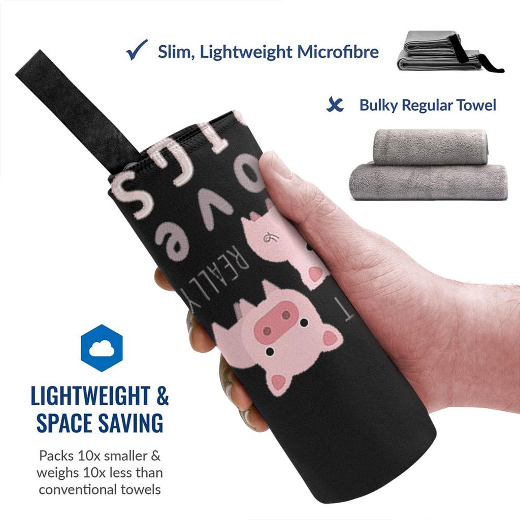 Funny Pigs For Pig Lovers Beach Towel Soft Microfiber Quick Dry Absorbent Quick Towels For Bath
