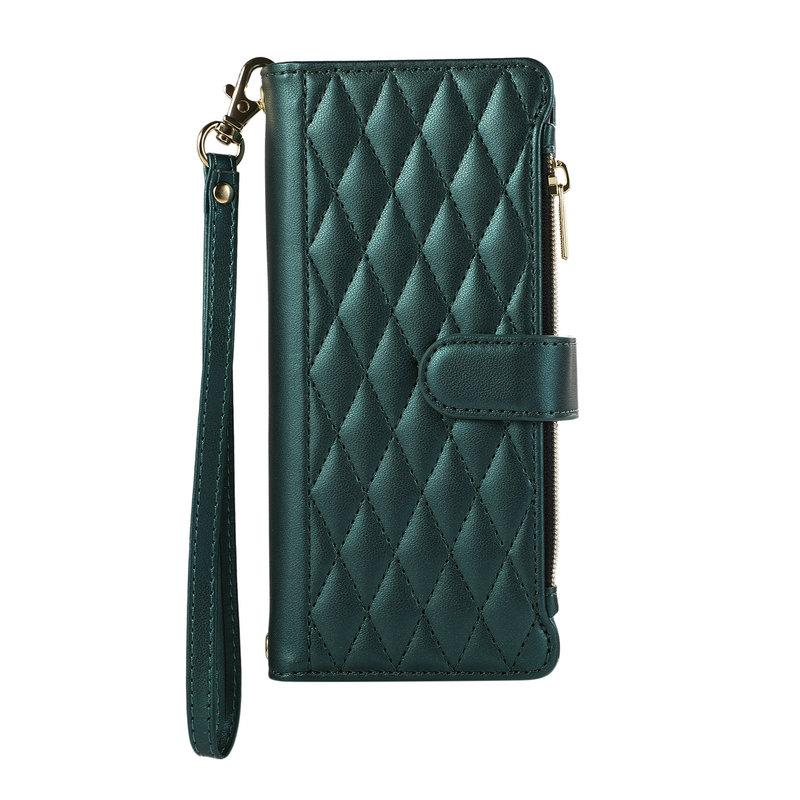 Flip Case for Samsung Galaxy Z Fold 8 Ultra 5G 2026 Zipper Leather Wallet Checkered Funda for Galaxy Z Fold8 Ultra Cover