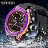 Sanda Men's Multifunctional Waterproof Sports Watch with Luminous Display