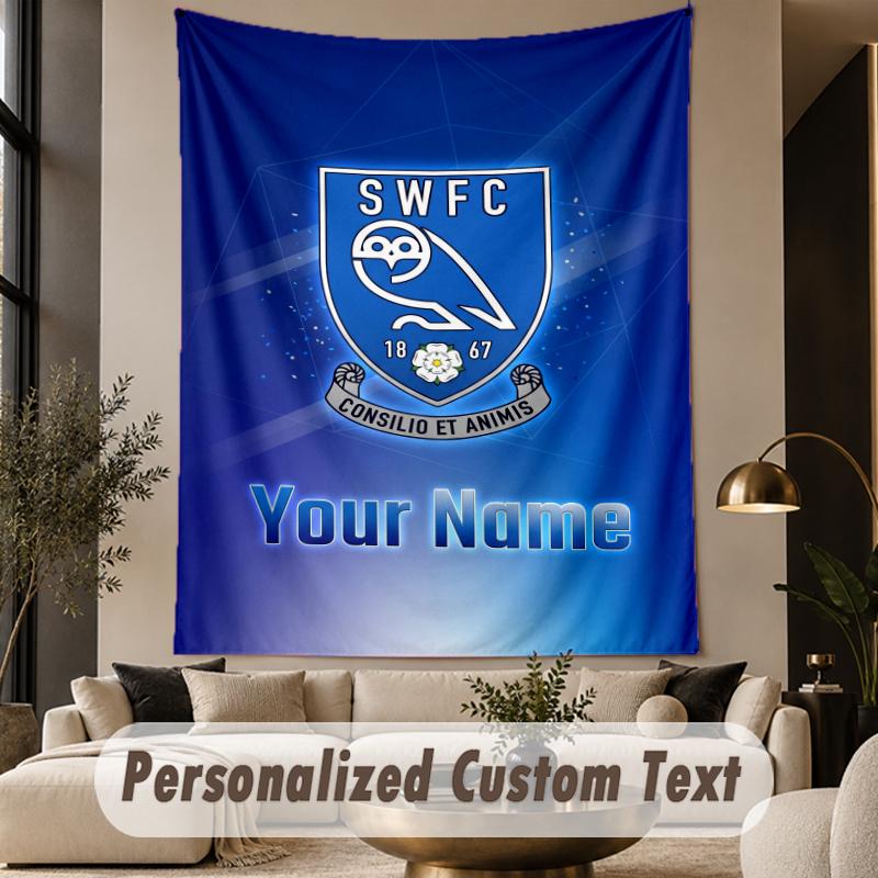 Custom Text Tapestry Sheffield Wednesday FC Print Wall Tapestry Indoor Living Room Wall Decor