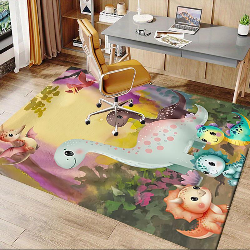 Stuhlmatte: Süßer Dinosaurier-Druck Büro-Teppich Übergröße Teppich für Heimdekoration, Sofabezug, Geschenkidee Geeignet für Schlafzimmer, Wohnzimmer