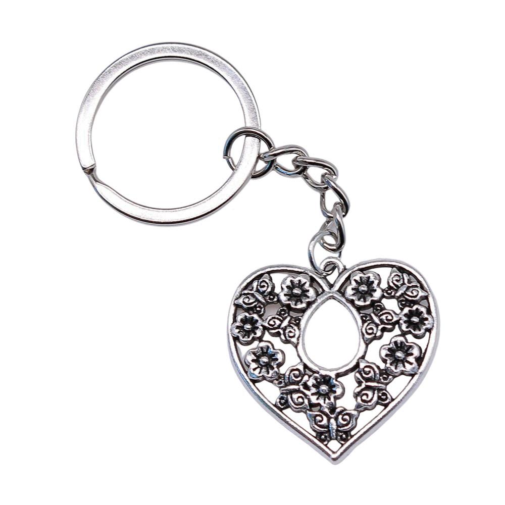 28mm Key Ring Couple Heart Love Minimalist Jewelry Components QY016