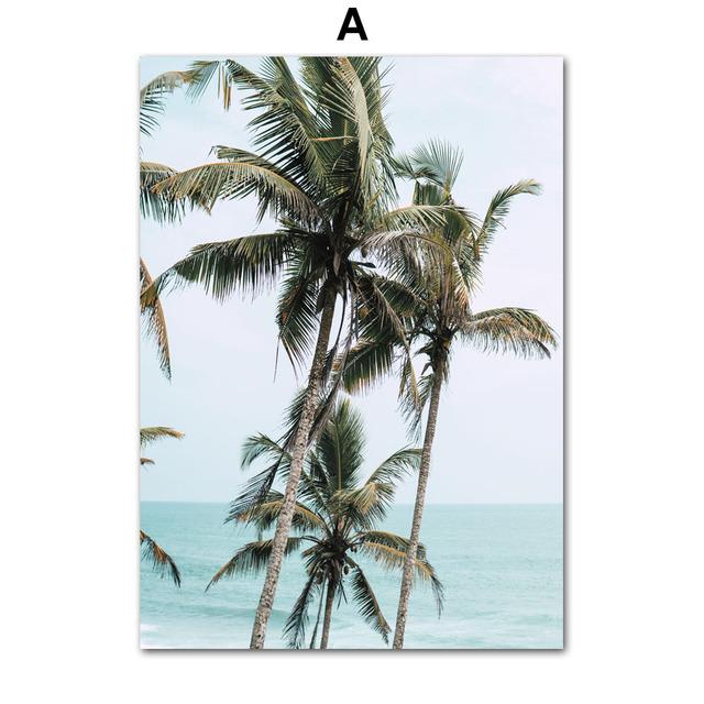 Nordic Landscape Palm Tree Beach Watchtower Wall Nature Art Posters Prints Pictures For Living Room Canvas Painting Home Decor