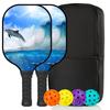 Pickleball Paddle Fiberglass Training Racket Lightweight Durable Outdoor Sports Toy