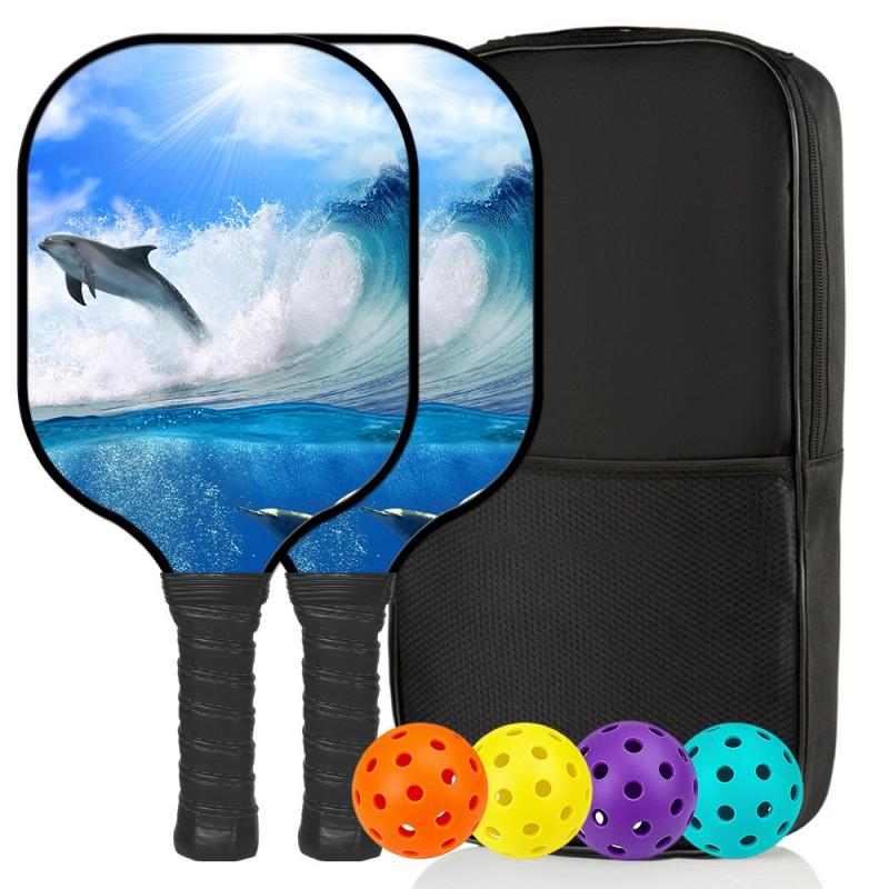 Pickleball Paddle Fiberglass Training Racket Lightweight Durable Outdoor Sports Toy