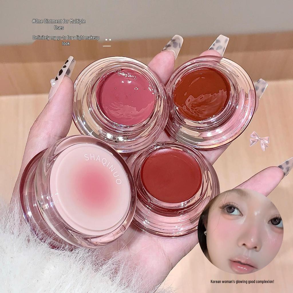 SHAQINUO Multi-use Moisturizing Brightening Cream: Lipstick, Eyeshadow, Blush - Low Saturation Whitening & Swelling Color Enhancer.