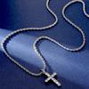 American Cross Twist Chain, Men's Simple Jewelry, Casual Hip-hop Necklace Pendant.