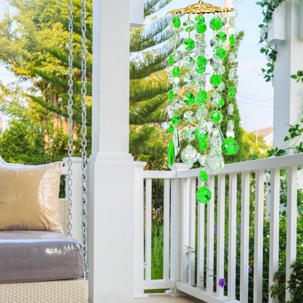 Chandelier Wind Chimes Coating Crystal Prisms Hanging Suncatcher Rainbow Chaser Window Curtains Pendant Home Garden Decor Gifts