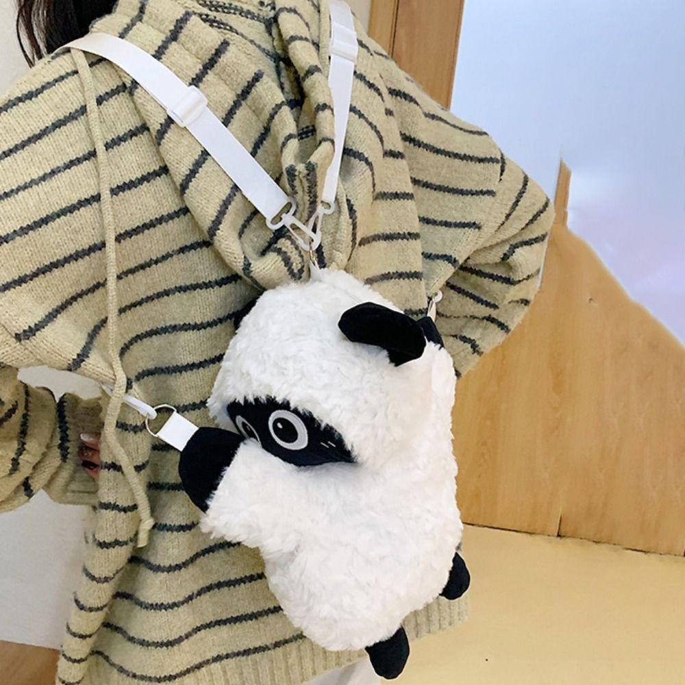 Soft Sheep Doll Shoulder Bag Kawaii Plush Backpack Shopping Animal Lamb Crossbody Bag  Students