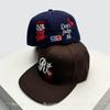 New Men Women Korean Niche Embroidered R Letter Devil Baseball Hats Sunshade Flat Eave Versatile Hardtop Peaked Caps Ins Fashion