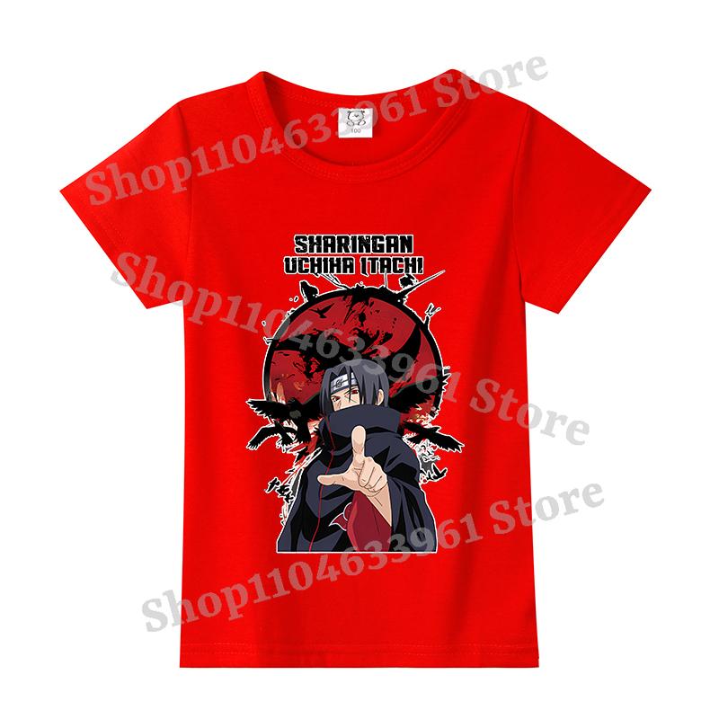 Narutos T-shirt Children Clothing Boy Girl Japanese Manga Pattern Short Sleeve Kid Cartoon Casual Sports Cotton Tee Home Clothes