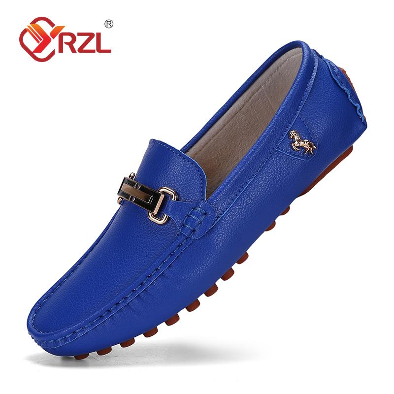 YRZL Loafers Men Handmade Leather Loafer Casual Driving Flats Slip-on Shoes Luxury Comfy Moccasins Size 48 Loafers Shoes for Men