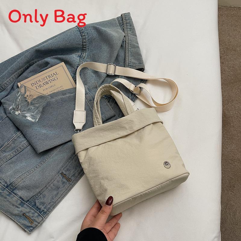 Street Style Nylon Square Bag For Women Teen Fashion Lightweight Crossbody Bag With Stitching Detail