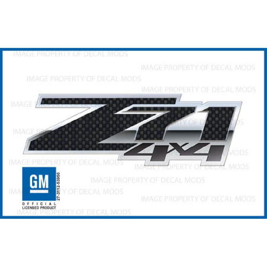 2 - Z71 4x4 FSCFB - Chevy 07-13 Decal Sticker Silverado GMC Sierra Carbon Fiber