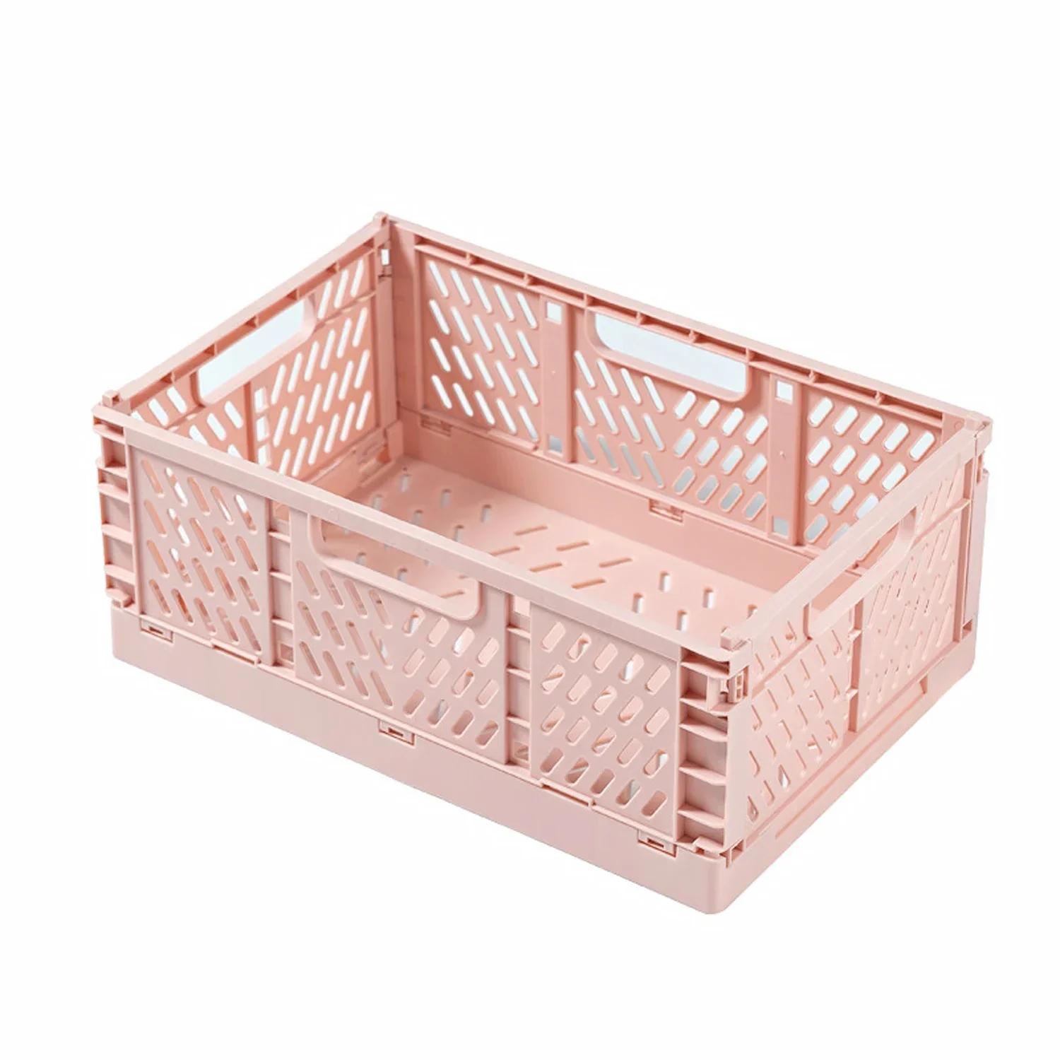 2026-Portable Foldable Plastic Storage Basket 2026 Latest Models Lightweight Stackable Organizer Box for Makeup Jewellery Toys S