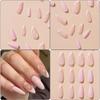 Almond Press On Nails Fake Nails Glossy Acrylic Artificial Nails Stick On Nails for Womens 24Pcs 12Sizes Glue On Nails