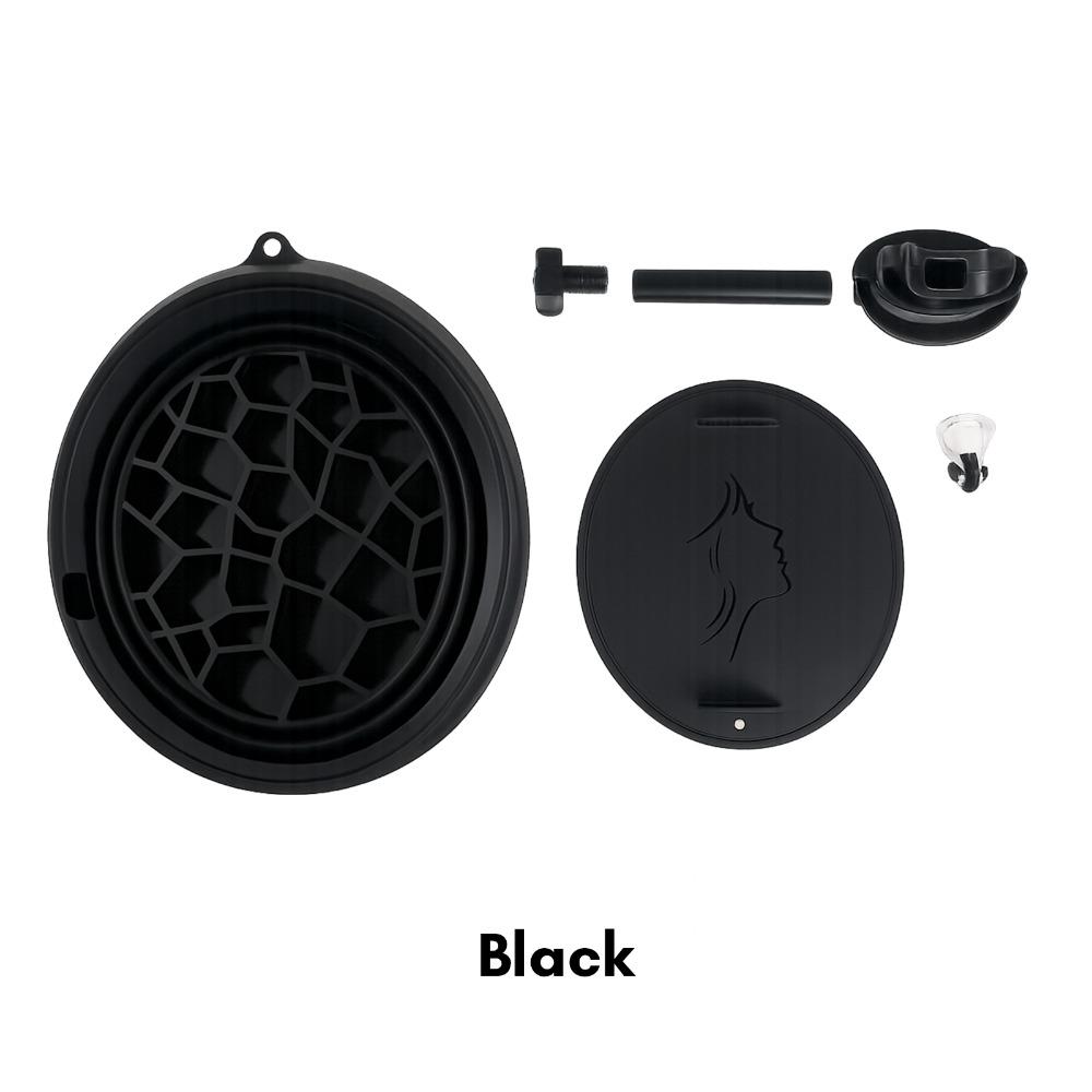 Silicone Ice Bath Washbasin with Lid Foldable Breathable Version Ice Washbowl Home Fitness чёрный