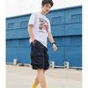Lining Logo Print Round Neck Pullover Short Sleeve T-Shirt Men Tops Standard-White AHSR401-1