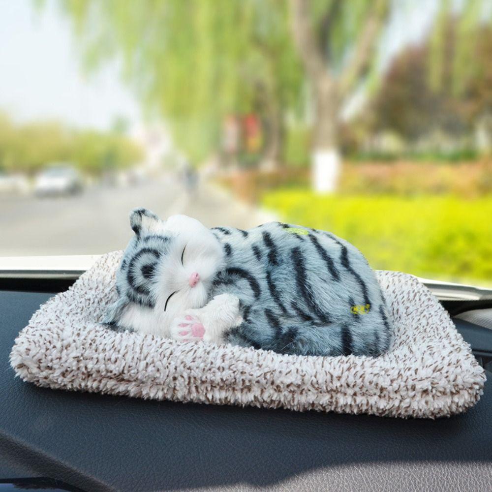 

Plush Cats/Dogs Plush Cats with Sound Air Purification Plush Sleeping Cats Toy Car Ornaments 5