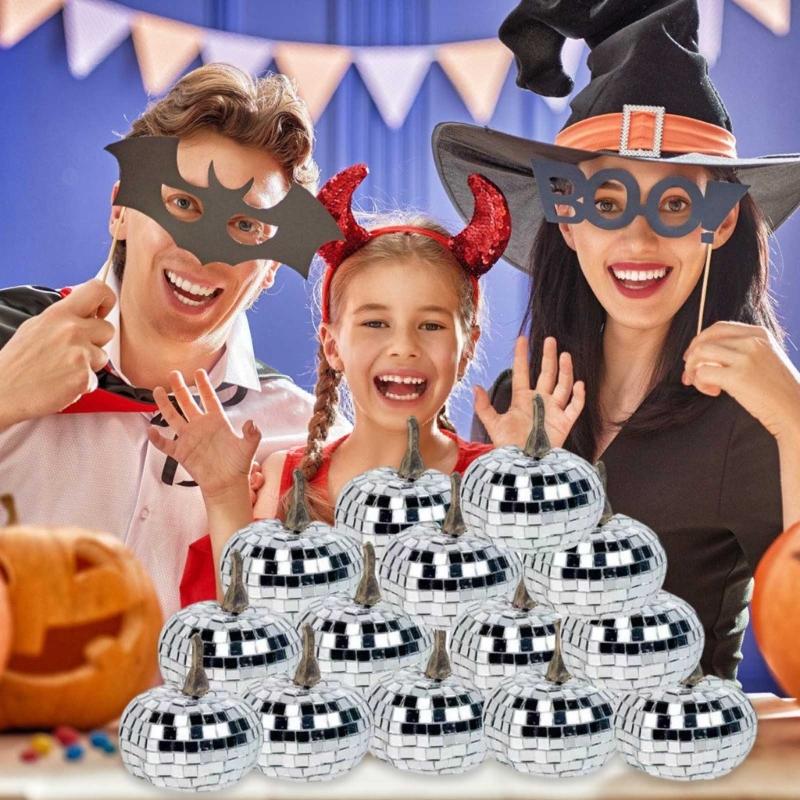 12Pcs Metallic Artificial Pumpkin Decoration Modern Indoor Fall Festival Centerpieces Arrangement Accessories