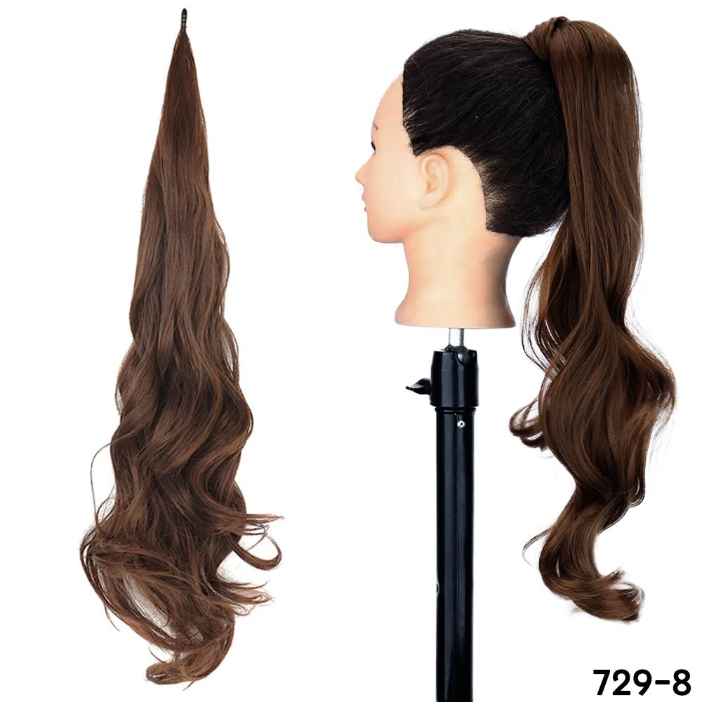 MISS WIG Synthetic Flexible Wrap Around Ponytail Extensions Long Wavy Layered Fake Ponytail Hairpiece Wig For Women Daily Use