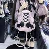 Cute Cat Ear Backpacks Sweet Women Lace Bow Decoration Y2K Punk Knapsack Girls Large Capacity School Rucksack