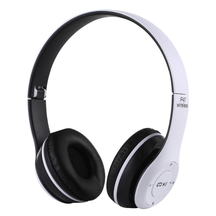 

P47 Foldable Wireless Bluetooth Headphone with 3.5mm Audio Jack, Support MP3 / Call білий