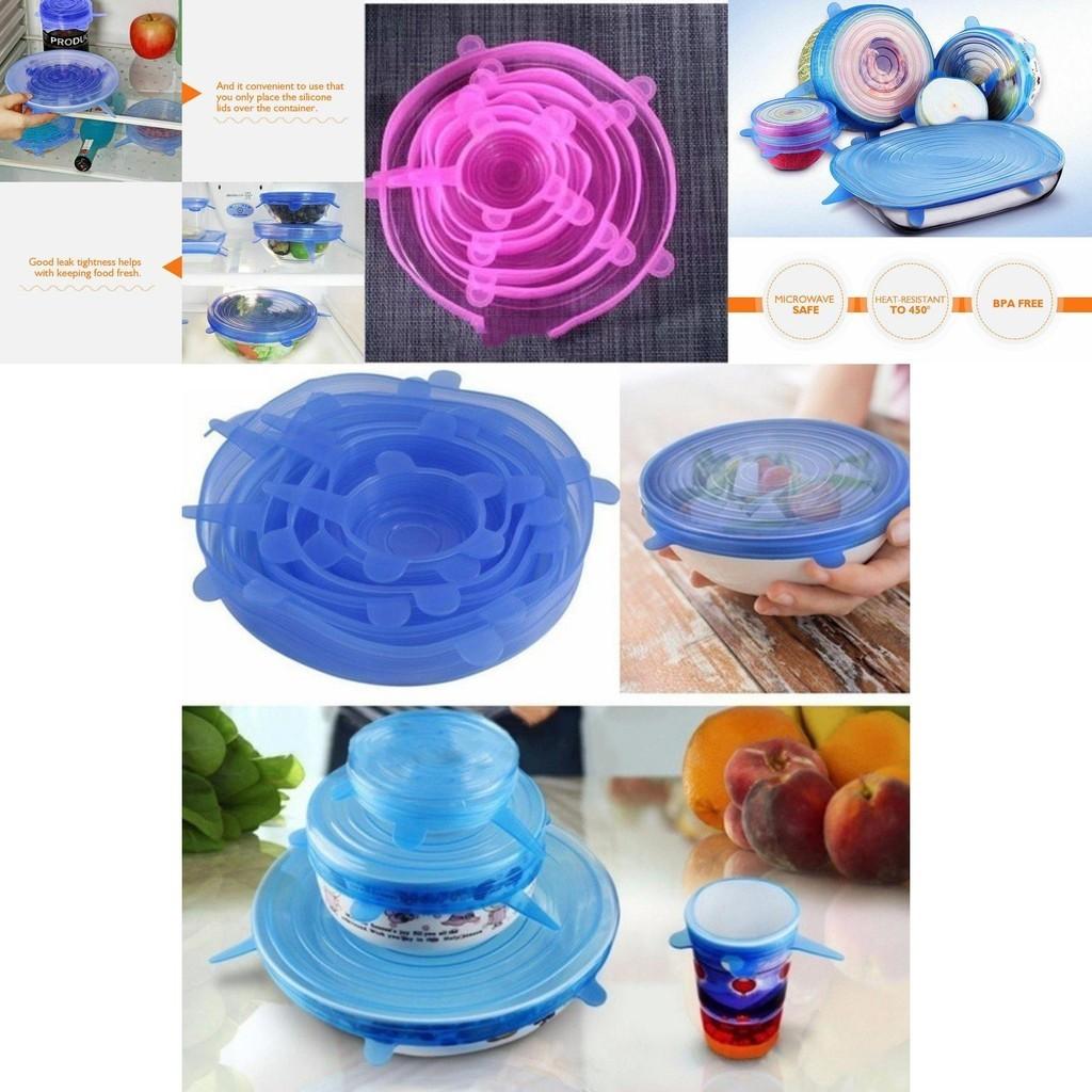 Source European Standard Silicone Six-piece Set Fresh-keeping Cover Stretch Bowl Cover Refrigerator Microwave Seal Fresh-keeping Film