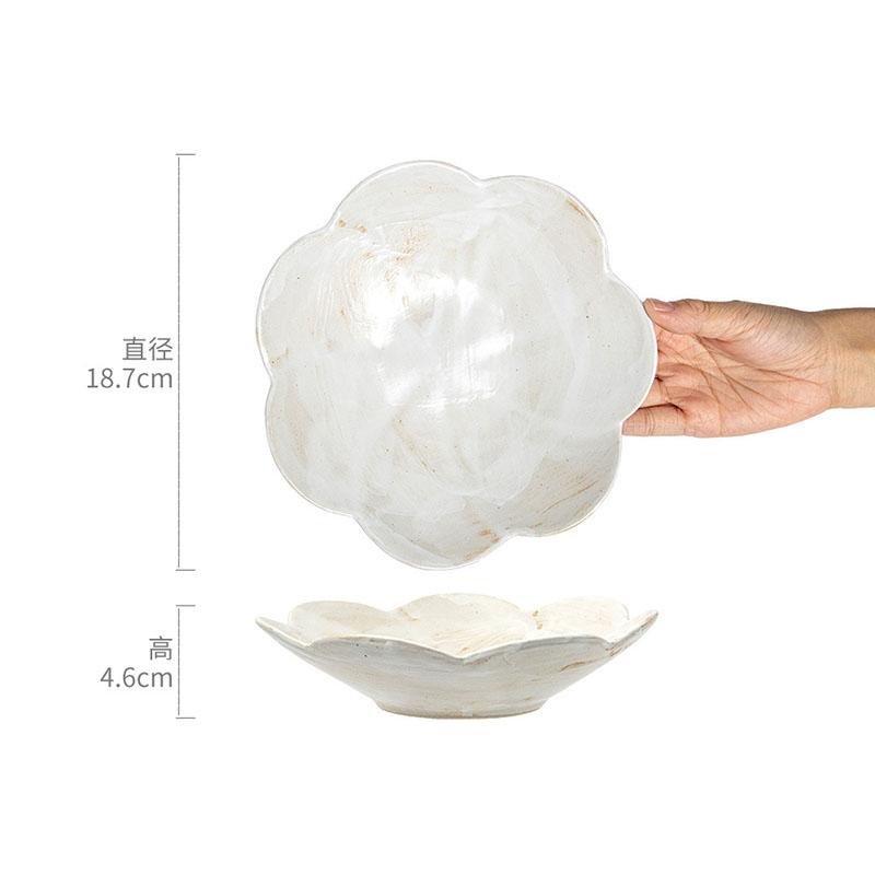 European Ceramic Flower Shape Dinner Plate Creative Western Steak Pasta Plate Home Lace Salad Dessert Dishes Kitchen Tableware