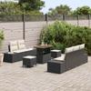 Garden Sofa Set with Cushions 8 pcs Black Poly Rattan