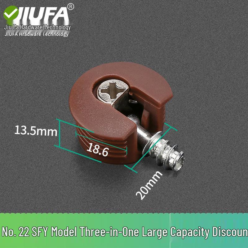 Minimalist Gunmetal Gray 3-in-1 Shelf Bracket & 12mm Cabinet Connector