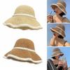 Breathable Straw Fisherman Hat Foldable Hollow Beach Cap Fashion Bucket Hat  for Spring Summer