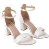 Shoetopia Women'S Block Heel Sandal-Eu36 /Uk3 /White