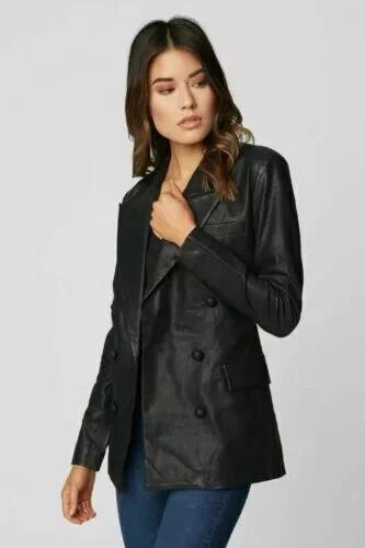Women Blazer Designer  Stylish Blazer Genuine Lambskin Formal Leather Handmade