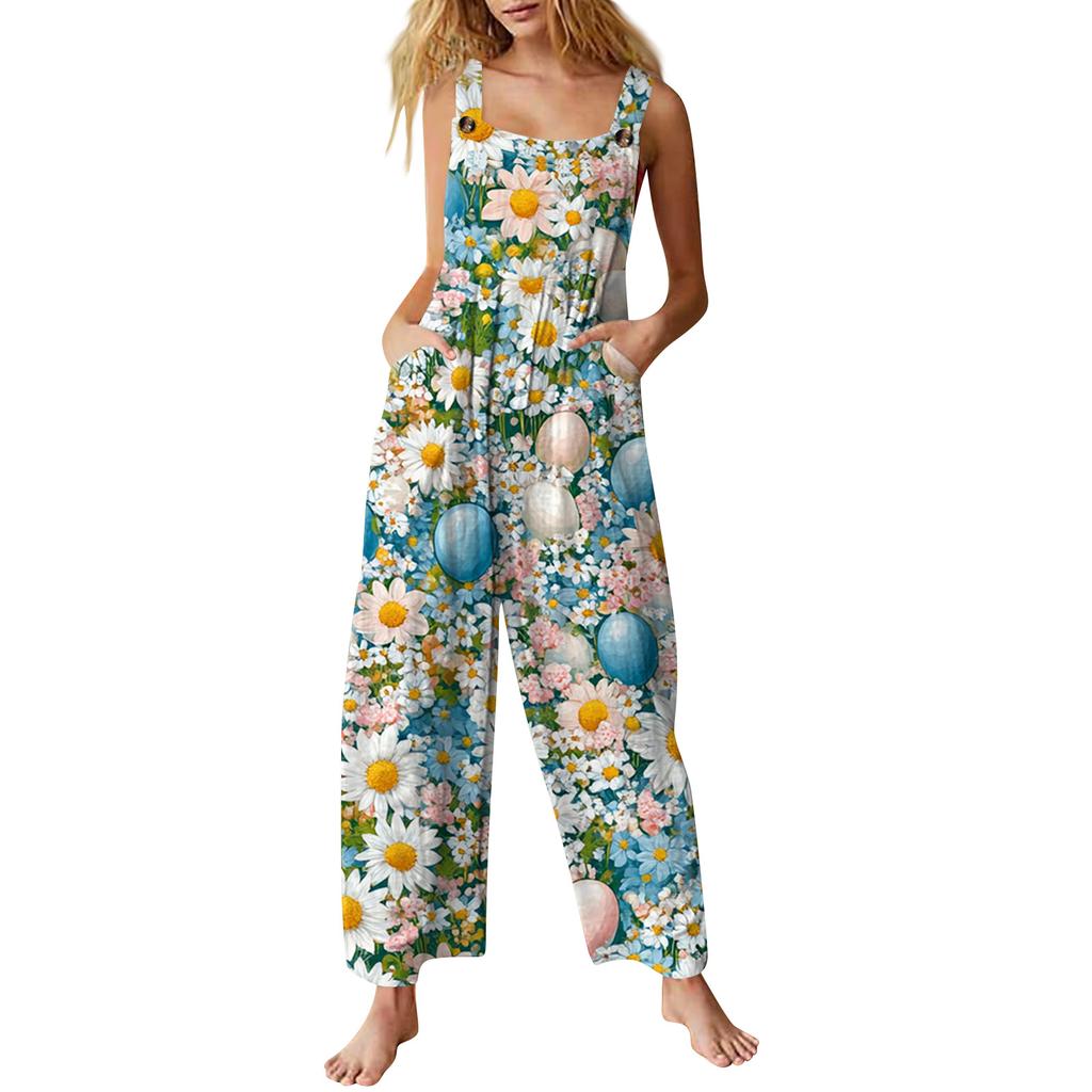 Damen Jumpsuit Bedruckter lässiger lockerer Jumpsuit