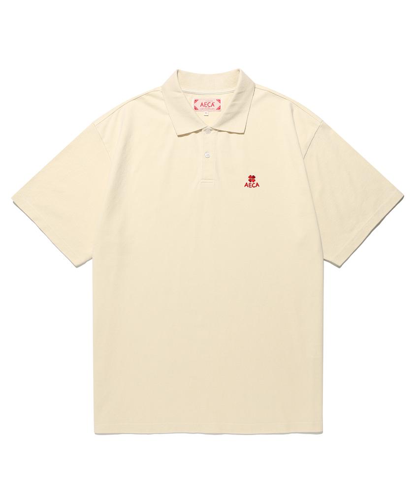 AECA Aeca Small Logo Washed Half Sleeve Pk Tee-Ivory