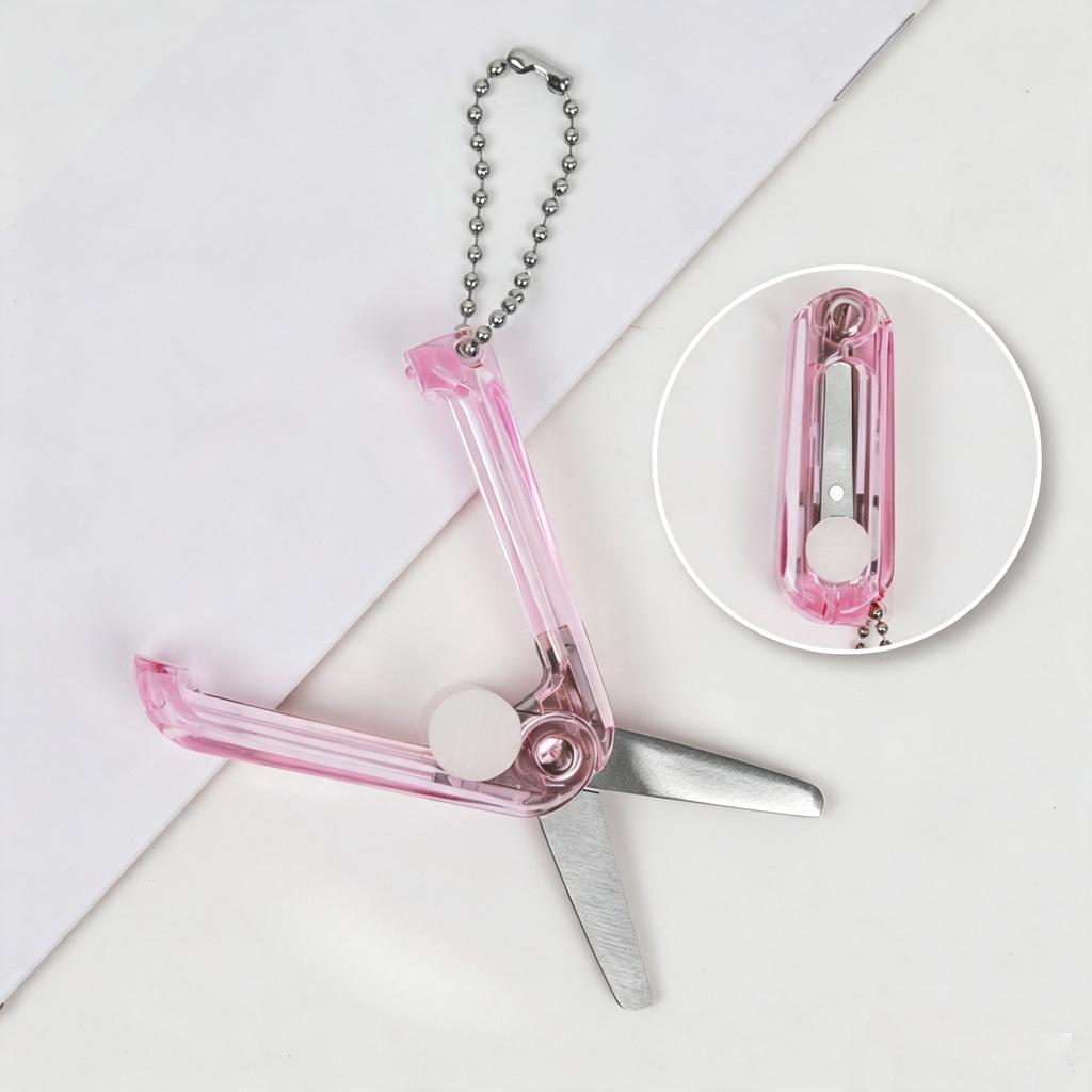 1pc Portable Retractable Mini Scissors Keychain, Lightweight Craft Cutting Pendant, Bag Charm Gift for Friends Classmates.