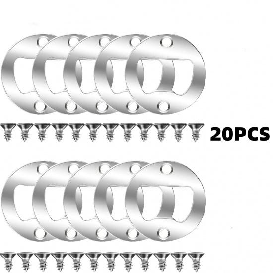 10/20Pcs Bottle Opener Insert Metal Round DIY Bottle Opener Hardware Kit with Screws Hardware Parts 6