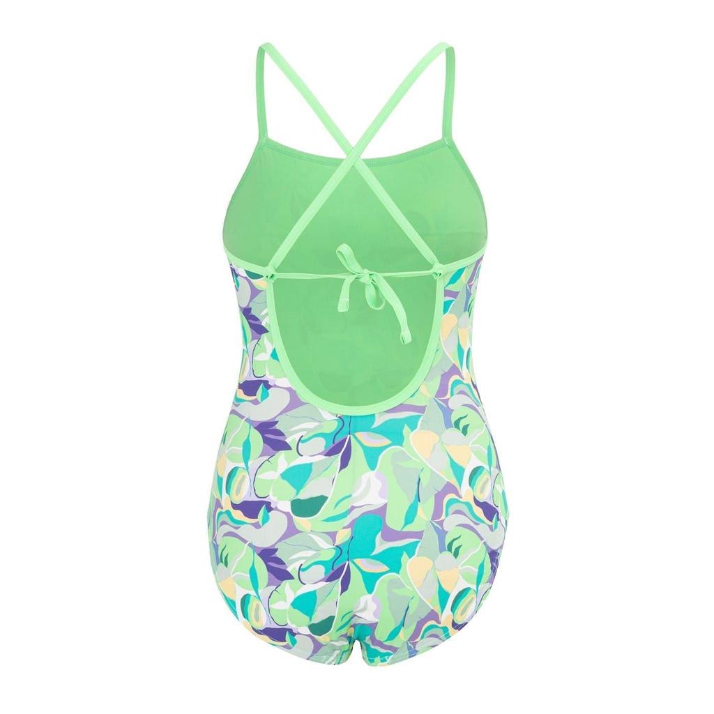 Slazenger Girls Floral Tie Back One Piece Swimsuit