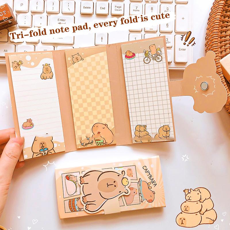Kawaii Cute Stationery Office School Supplies Mini Portable Notebook Small Notepad Daily Notes Capybara Hand Account Book